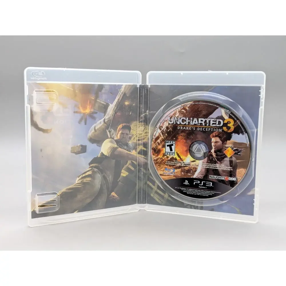 PS3 PlayStation 3 Uncharted 2 Amoung Thieves & Uncharted 3 Drakes Deception